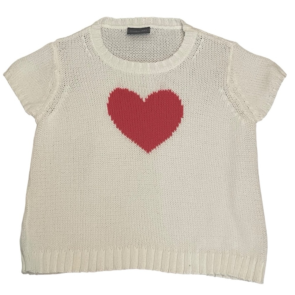 Wooden Ships Sweater with Red Heart Size S/M